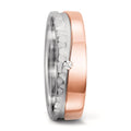 Partnergyűrű 750/18 K fehér arany, 750/18 K rozé arany Gyémánt 0.02 ct, tw-si