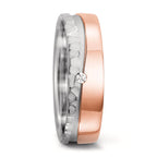 Partnergyűrű 750/18 K fehér arany, 750/18 K rozé arany Gyémánt 0.02 ct, tw-si