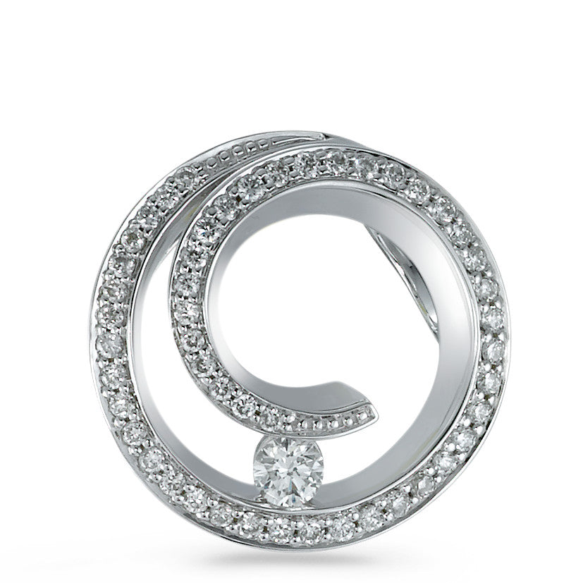 Medál 750/18 K fehér arany Gyémánt 0.30 ct, 50 Kövek, Briliáns, w-si Ø16 mm