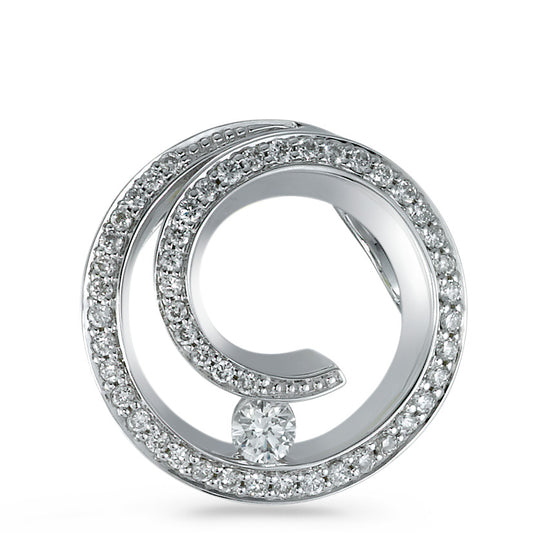 Medál 750/18 K fehér arany Gyémánt 0.30 ct, 50 Kövek, Briliáns, w-si Ø16 mm