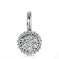 Medál 750/18 K fehér arany Gyémánt 0.26 ct, 27 Kövek, Briliáns, w-si Ø8 mm