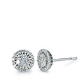 Fülbevaló 750/18 K fehér arany Gyémánt 0.35 ct, 50 Kövek, Briliáns, w-si Ø7 mm