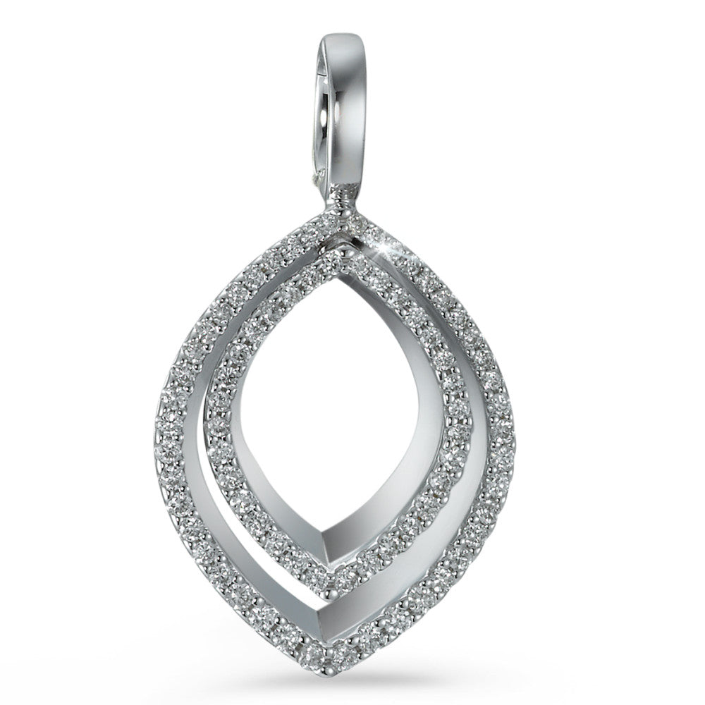 Medál 750/18 K fehér arany Gyémánt 0.35 ct, 66 Kövek, Briliáns, w-si