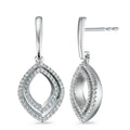 Függő fülbevaló 750/18 K fehér arany Gyémánt 0.42 ct, 124 Kövek, Briliáns, w-si