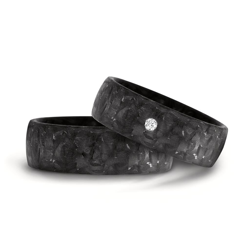 Partnergyűrű Szén Gyémánt 0.03 ct, w-si
