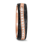 Partnergyűrű 585/14 K rozé arany, Szén Gyémánt 0.091 ct, 13 Kövek, tw-si