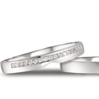 Partnergyűrű 750/18 K fehér arany Gyémánt 0.085 ct, 17 Kövek, tw-vsi