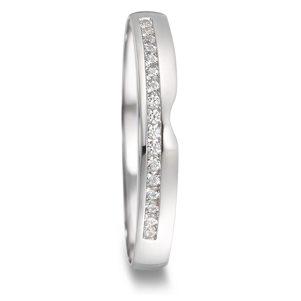 Partnergyűrű 750/18 K fehér arany Gyémánt 0.085 ct, 17 Kövek, tw-vsi