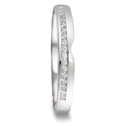 Partnergyűrű 750/18 K fehér arany Gyémánt 0.085 ct, 17 Kövek, tw-vsi