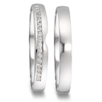 Partnergyűrű 750/18 K fehér arany Gyémánt 0.085 ct, 17 Kövek, tw-vsi