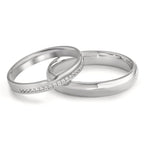 Partnergyűrű 750/18 K fehér arany Gyémánt 0.085 ct, 17 Kövek, tw-vsi