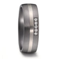 Partnergyűrű 999 tantál, 500 palládium Gyémánt 0.05 ct, 5 Kövek, w-si