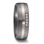 Partnergyűrű 999 tantál, 500 palládium Gyémánt 0.05 ct, 5 Kövek, w-si