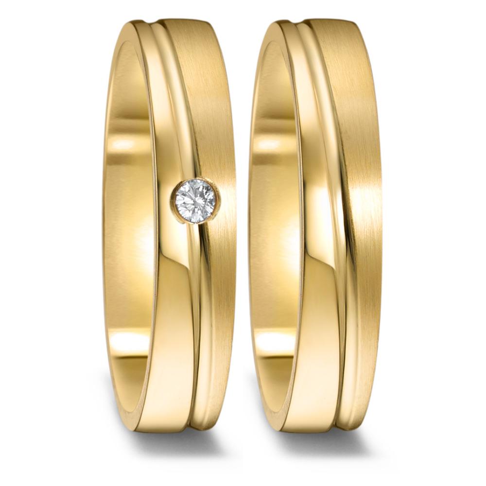 Partnergyűrű 750/18 K sárga arany Gyémánt 0.03 ct, w-si