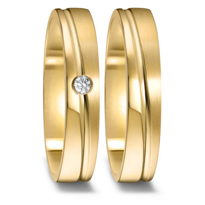 Partnergyűrű 750/18 K sárga arany Gyémánt 0.03 ct, w-si