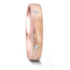 Partnergyűrű 585/14 K rozé arany, 585/14 K vörös arany Gyémánt 0.08 ct, 4 Kövek, w-si