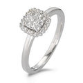 Gyűrű 750/18 K fehér arany Gyémánt Fehér, 0.25 ct, 29 Kövek, Briliáns, w-si