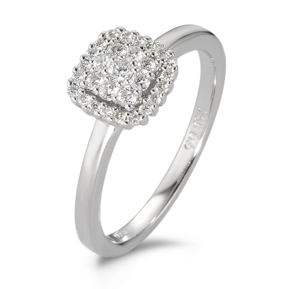 Gyűrű 750/18 K fehér arany Gyémánt Fehér, 0.25 ct, 29 Kövek, Briliáns, w-si