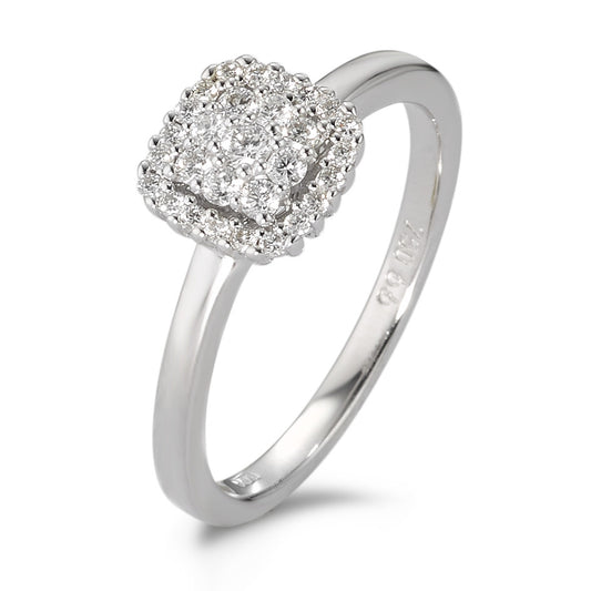 Gyűrű 750/18 K fehér arany Gyémánt Fehér, 0.25 ct, 29 Kövek, Briliáns, w-si