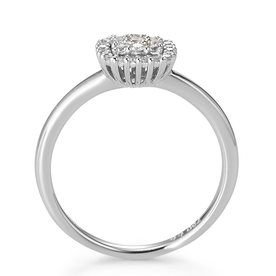 Gyűrű 750/18 K fehér arany Gyémánt Fehér, 0.25 ct, 29 Kövek, Briliáns, w-si