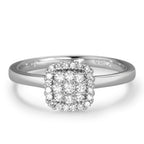 Gyűrű 750/18 K fehér arany Gyémánt Fehér, 0.25 ct, 29 Kövek, Briliáns, w-si