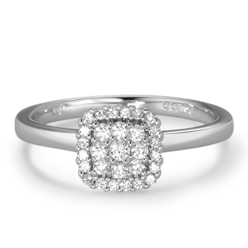 Gyűrű 750/18 K fehér arany Gyémánt Fehér, 0.25 ct, 29 Kövek, Briliáns, w-si