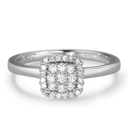 Gyűrű 750/18 K fehér arany Gyémánt Fehér, 0.25 ct, 29 Kövek, Briliáns, w-si