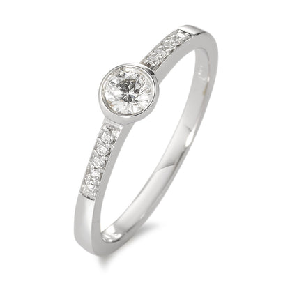 Szoliter gyűrű 750/18 K fehér arany Gyémánt Fehér, 0.22 ct, 11 Kövek, Briliáns, w-si Ø4.5 mm