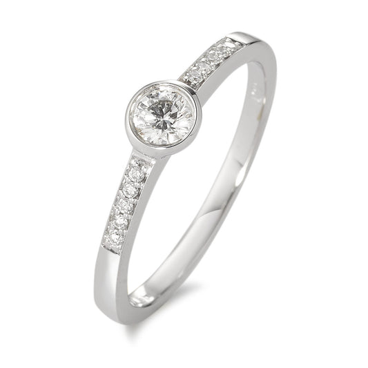 Szoliter gyűrű 750/18 K fehér arany Gyémánt Fehér, 0.22 ct, 11 Kövek, Briliáns, w-si Ø4.5 mm