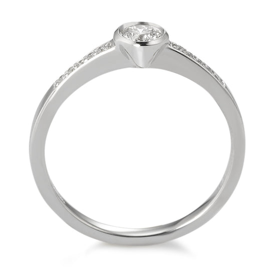 Szoliter gyűrű 750/18 K fehér arany Gyémánt Fehér, 0.22 ct, 11 Kövek, Briliáns, w-si Ø4.5 mm