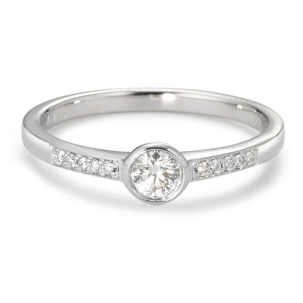 Szoliter gyűrű 750/18 K fehér arany Gyémánt Fehér, 0.22 ct, 11 Kövek, Briliáns, w-si Ø4.5 mm