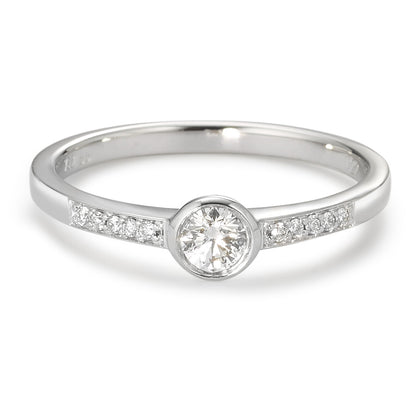 Szoliter gyűrű 750/18 K fehér arany Gyémánt Fehér, 0.22 ct, 11 Kövek, Briliáns, w-si Ø4.5 mm
