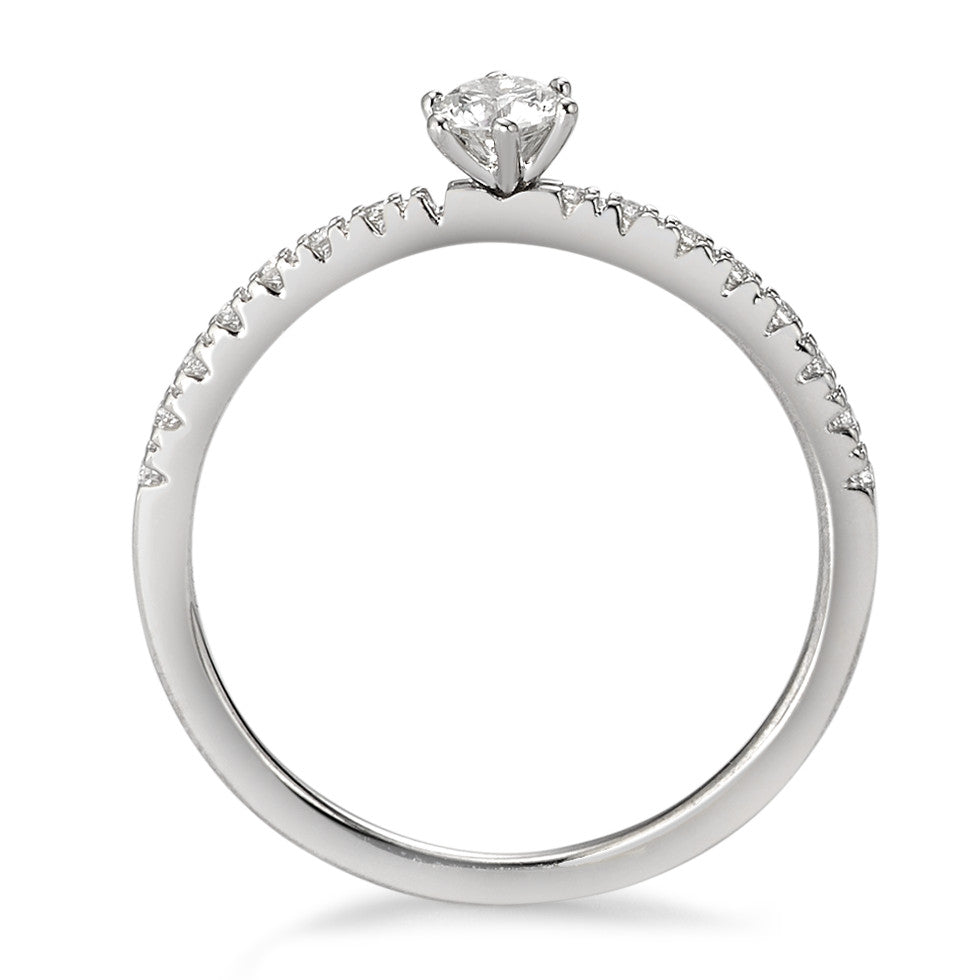 Szoliter gyűrű 750/18 K fehér arany Gyémánt Fehér, 0.25 ct, 17 Kövek, Briliáns, w-si