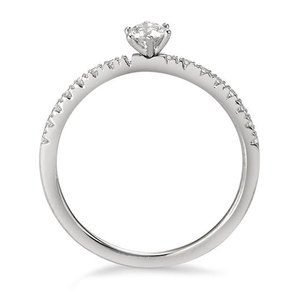 Szoliter gyűrű 750/18 K fehér arany Gyémánt Fehér, 0.25 ct, 17 Kövek, Briliáns, w-si