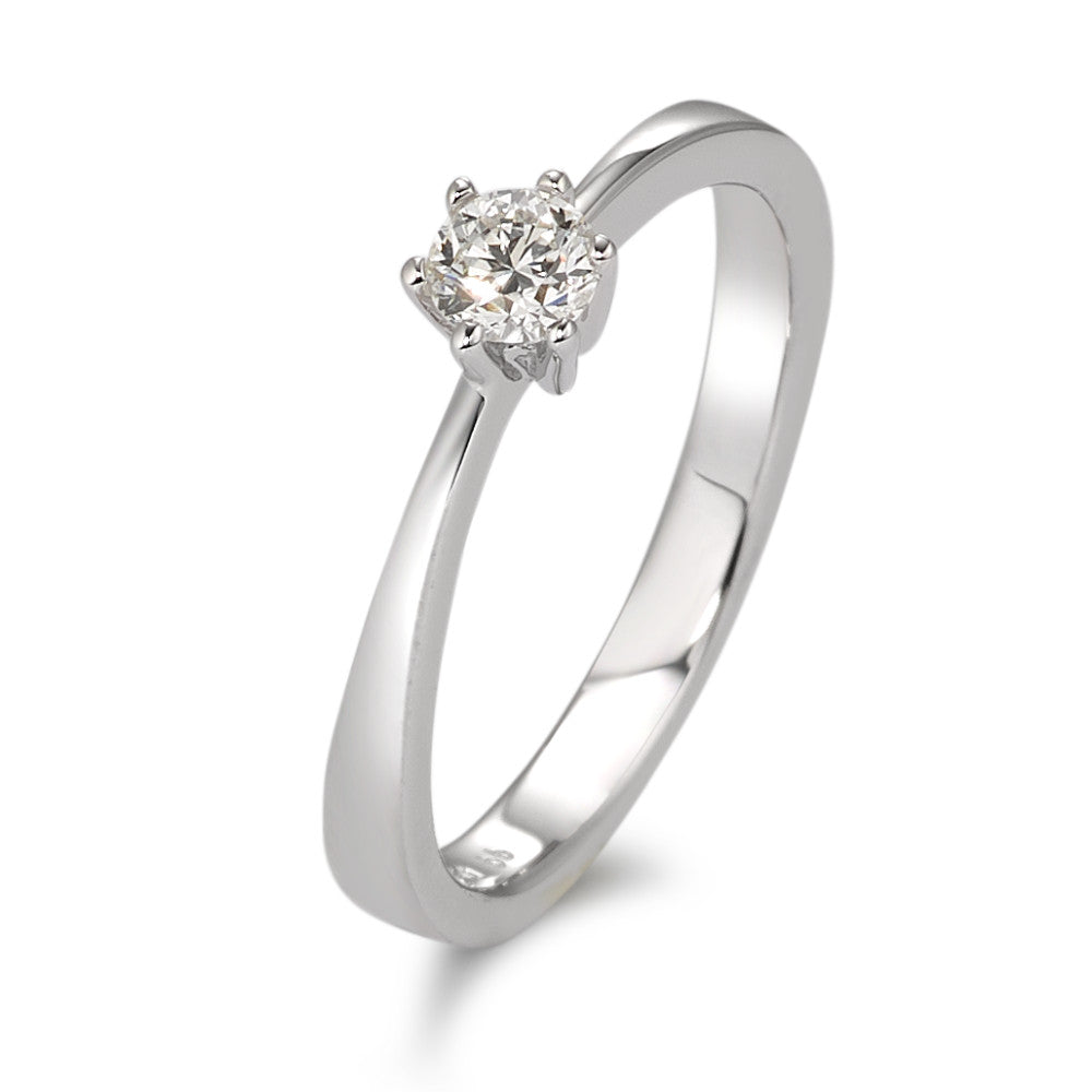 Szoliter gyűrű 750/18 K fehér arany Gyémánt Fehér, 0.20 ct, Briliáns, w-si