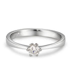 Szoliter gyűrű 750/18 K fehér arany Gyémánt Fehér, 0.20 ct, Briliáns, w-si