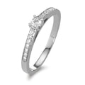 Gyűrű 750/18 K fehér arany Gyémánt 0.17 ct, 15 Kövek, w-si