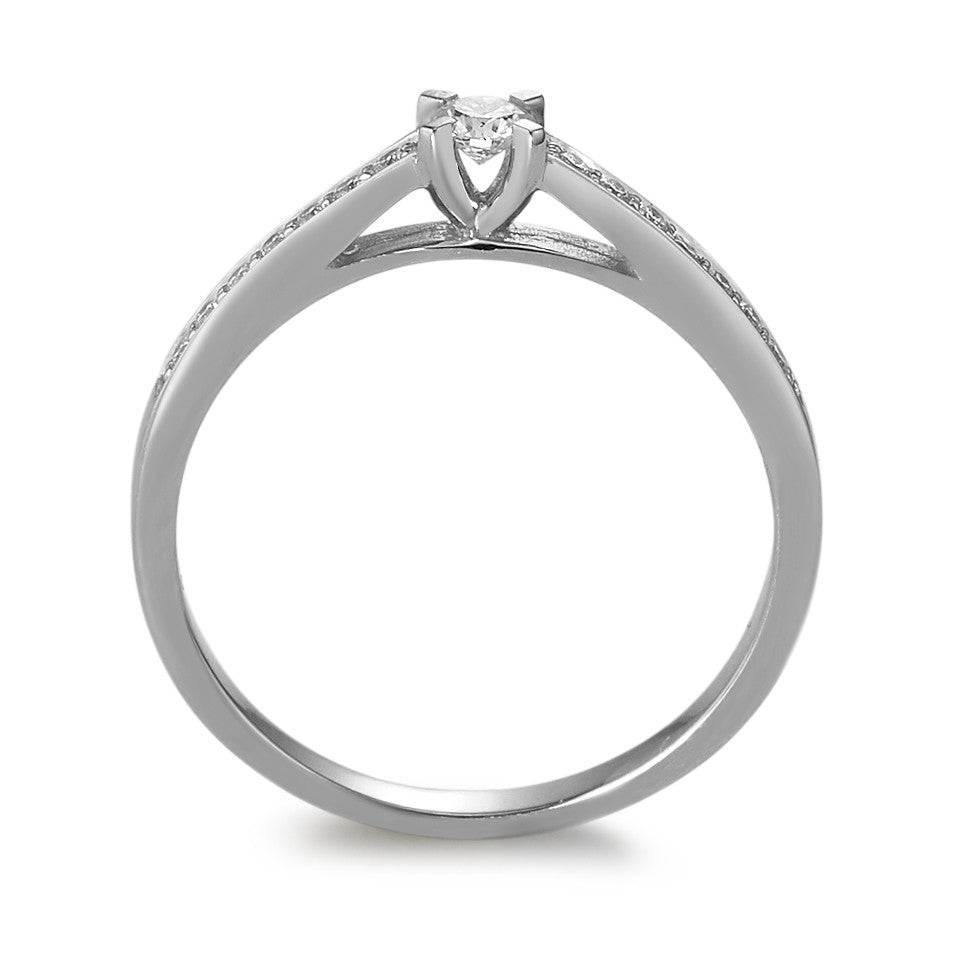 Gyűrű 750/18 K fehér arany Gyémánt 0.17 ct, 15 Kövek, w-si