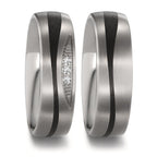 Partnergyűrű Titán, Szén Gyémánt 0.03 ct, 3 Kövek, tw-si