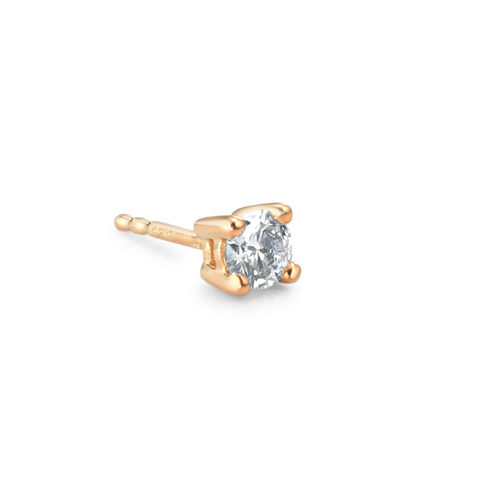 Egy darab fülbevaló 750/18 K sárga arany Gyémánt 0.25 ct, w-si