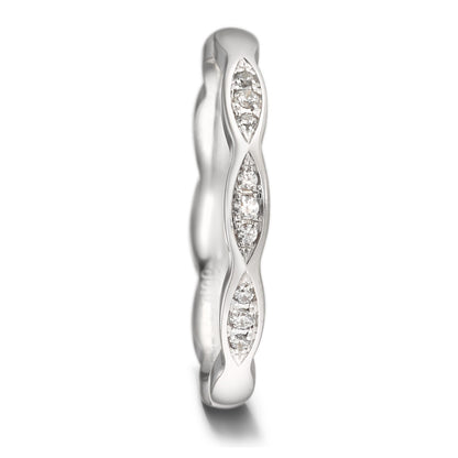 Partnergyűrű 750/18 K fehér arany Gyémánt 0.06 ct, 9 Kövek, tw-vsi