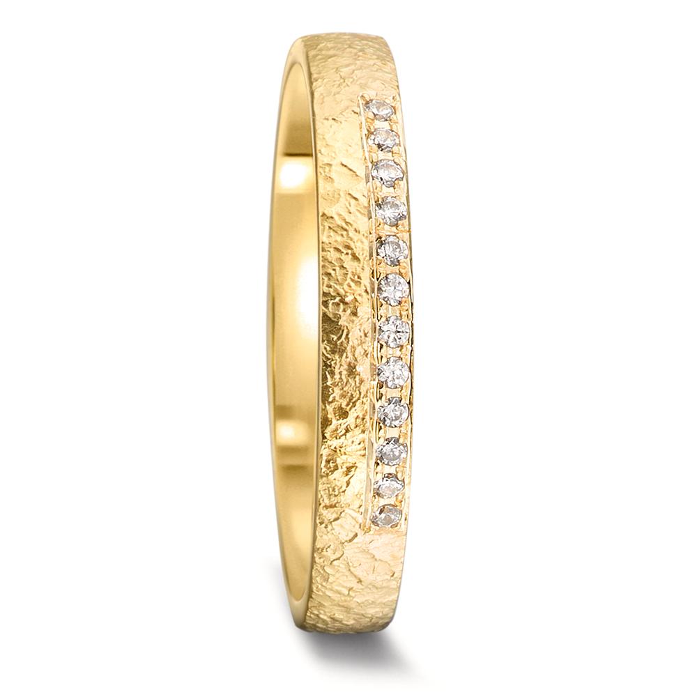 Partnergyűrű 750/18 K sárga arany Gyémánt 0.06 ct, 12 Kövek, tw-vsi