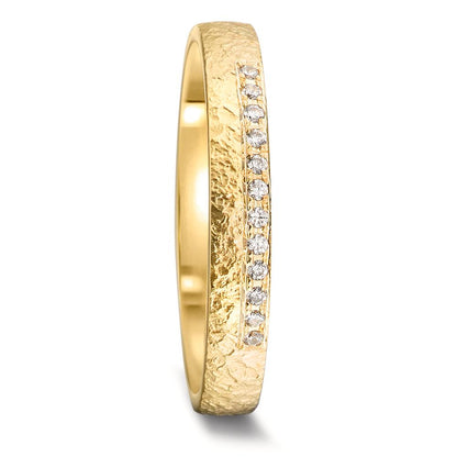 Partnergyűrű 750/18 K sárga arany Gyémánt 0.06 ct, 12 Kövek, tw-vsi