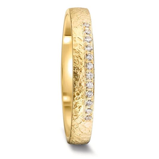 Partnergyűrű 750/18 K sárga arany Gyémánt 0.06 ct, 12 Kövek, tw-vsi