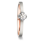 Szoliter gyűrű 750/18 K vörös arany, 750/18 K fehér arany Gyémánt 0.25 ct, tw-vsi