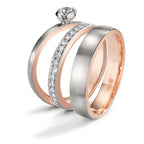 Szoliter gyűrű 750/18 K vörös arany, 750/18 K fehér arany Gyémánt 0.25 ct, tw-vsi