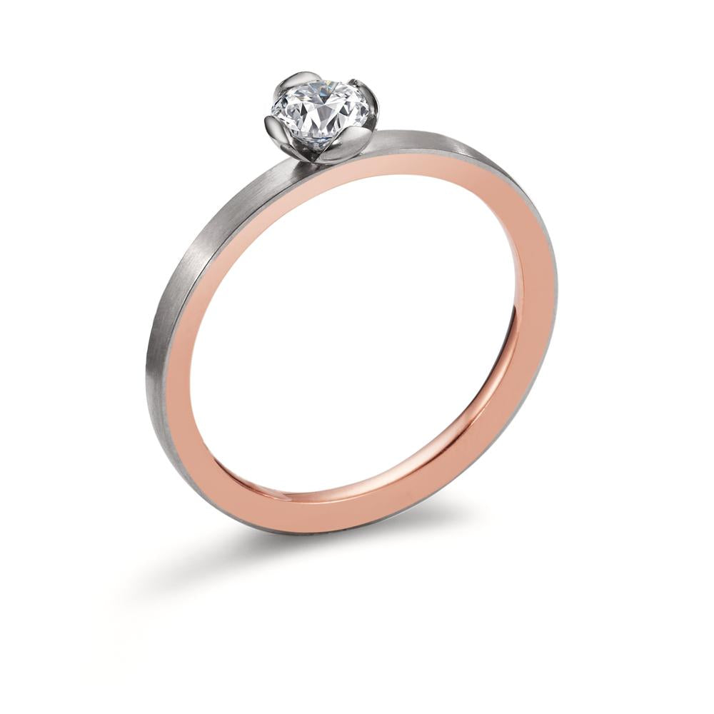 Szoliter gyűrű 750/18 K vörös arany, 750/18 K fehér arany Gyémánt 0.25 ct, tw-vsi