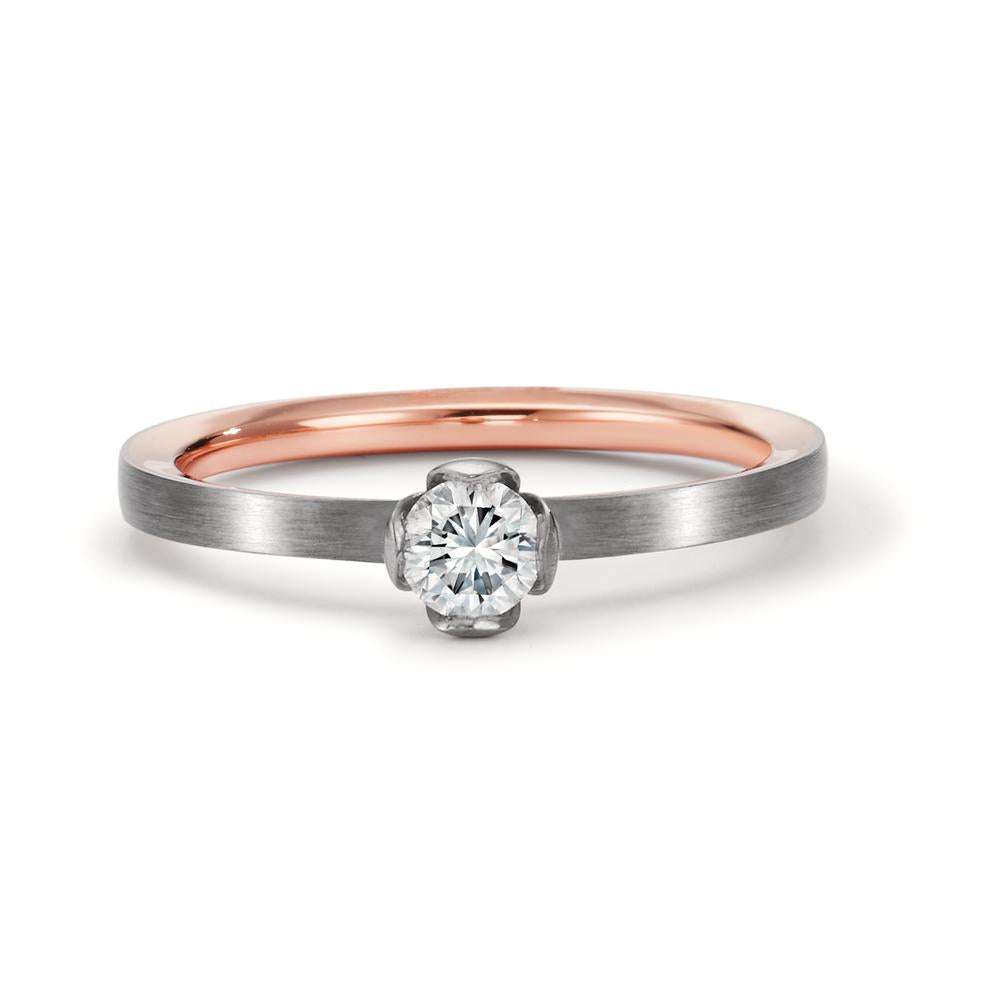 Szoliter gyűrű 750/18 K vörös arany, 750/18 K fehér arany Gyémánt 0.25 ct, tw-vsi