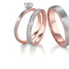 Szoliter gyűrű 750/18 K vörös arany, 750/18 K fehér arany Gyémánt 0.25 ct, tw-vsi