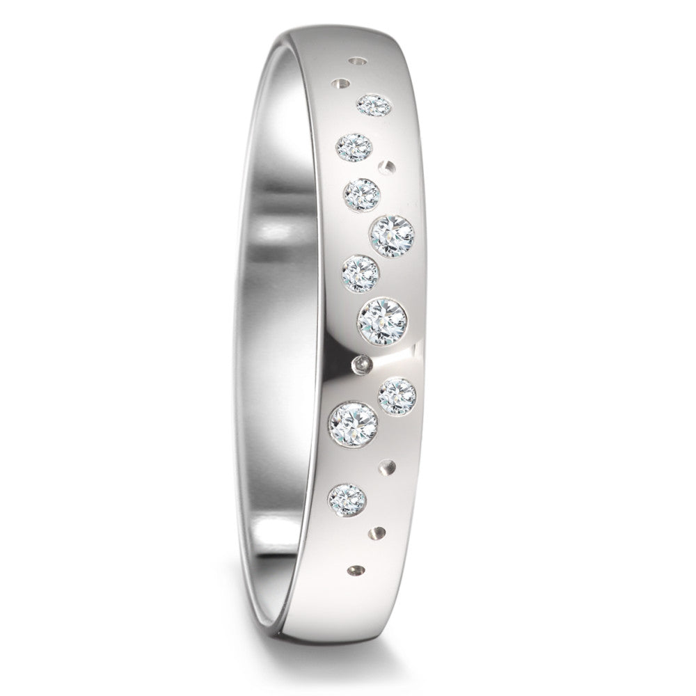 Partnergyűrű 750/18 K fehér arany Gyémánt 0.087 ct, 9 Kövek, tw-si